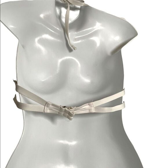 Mossimo White Ruched Bikini Top Size Large - Picture 10 of 13